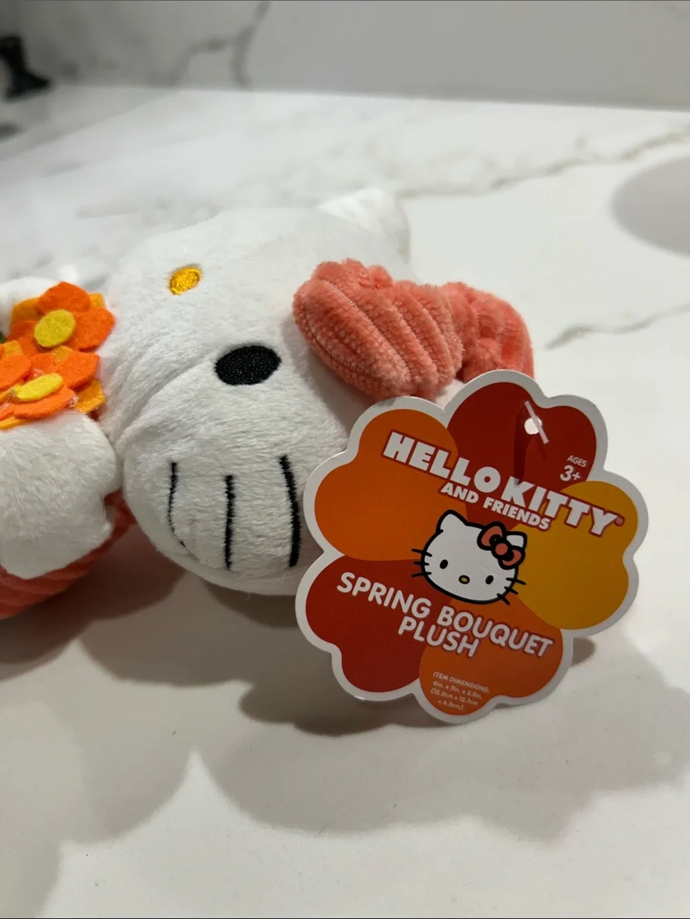 Hello Kitty Pink Plush with Orange Flower Bouquet and Pink Mug